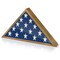 Americanflat Small Flag Display Case for Burial Flag - Fits Folded Flag - Elegant Military Flag Display Case - Plexiglass Cover - Triangle Hanging Hardware - Brown